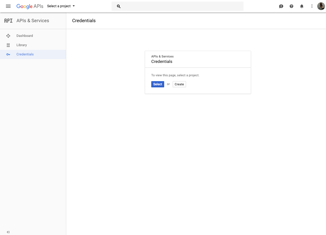 Google select project